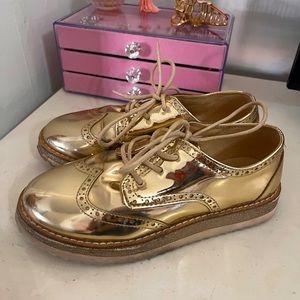 Kids Gold dress shoes
